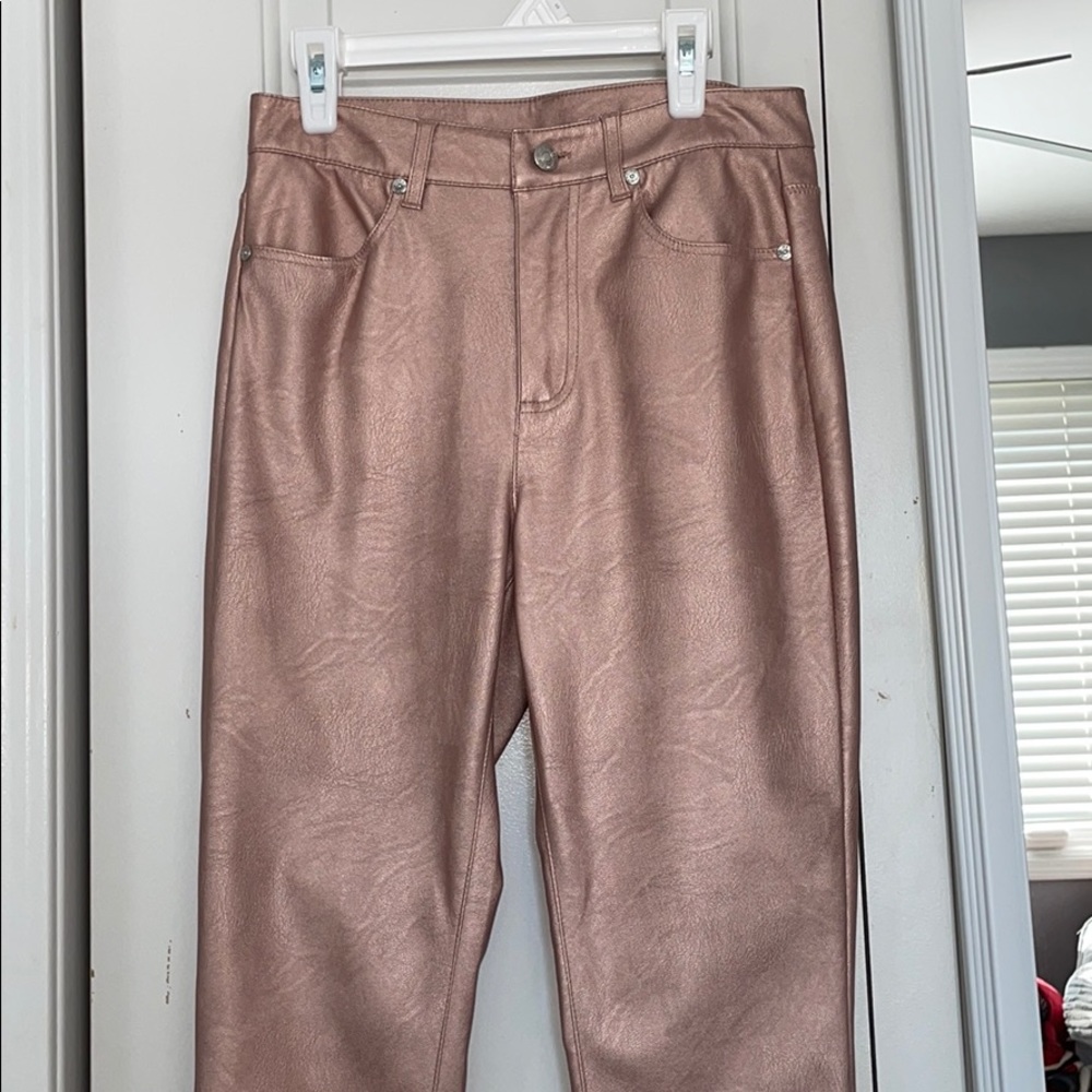Free People Metallic Leather (vegan) Pants